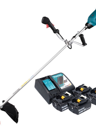 Desbrozadora de batería Makita DUR 369 ARG4 36 V (2x 18 V) 43 cm sin escobillas + 4x batería 6,0 Ah + cargador