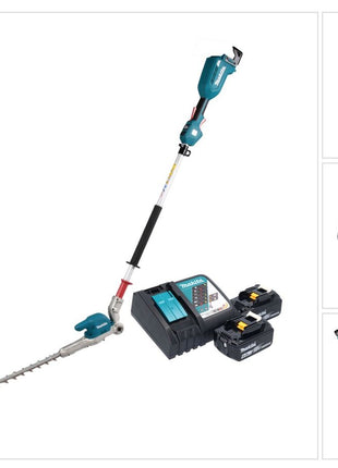 Makita DUN 500 WRG2 Akku Heckenschneider 18 V 50 cm Brushless + 2x Akku 6,0 Ah + Ladegerät