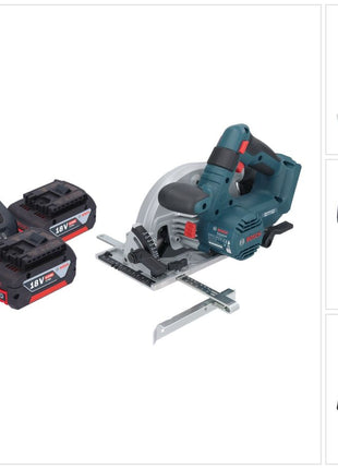 Bosch GKS 18V-57-2 Professional Akku Handkreissäge 18 V 165 mm Brushless + 2x Akku 6,0 Ah + Ladegerät