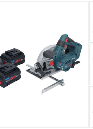 Bosch GKS 18V-57-2 Sierra circular profesional a batería 18 V 165 mm sin escobillas + 2x batería ProCORE 8,0 Ah + cargador