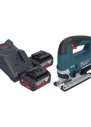 Bosch GST 18V-125 B Scie sauteuse professionnelle sans fil 18 V 125 mm sans balais + 2 batteries 4,0 Ah + chargeur