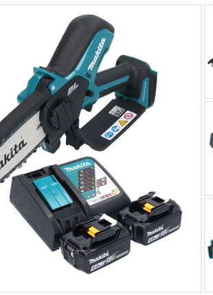 Makita DUC 150 RM2 Akku Kettensäge 18 V 15 cm Brushless + 2x Akku 4,0 Ah + Ladegerät