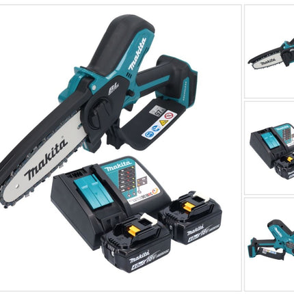 Makita DUC 150 RM2 akumulatorowa pilarka łańcuchowa 18 V 15 cm bezszczotkowa + 2x akumulator 4,0 Ah + ładowarka