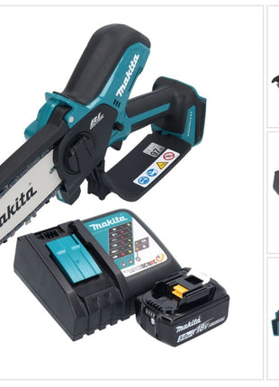 Motosierra a batería Makita DUC 150 RT 18 V 15 cm sin escobillas + 1x batería 5,0 Ah + cargador