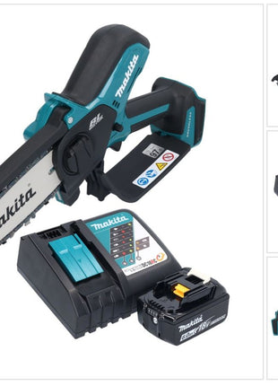 Motosierra a batería Makita DUC 150 RG 18 V 15 cm sin escobillas + 1x batería 6,0 Ah + cargador