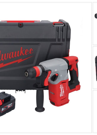 Marteau combiné à batterie Milwaukee M18 BLHX-501X 18 V 2,3 J sans balais + 1x batterie 5,0 Ah + boîtier HD - sans chargeur