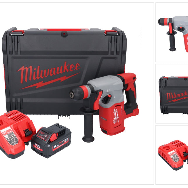 Milwaukee M18 BLHX-551X akumulatorowy młot udarowo-obrotowy 18 V 2,3 J bezszczotkowy + 1x akumulator 5,5 Ah + ładowarka + skrzynka HD