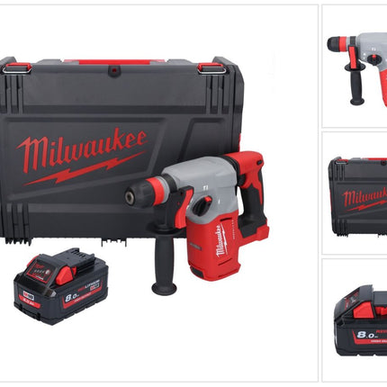 Milwaukee M18 BLHX-801X akumulatorowy młot udarowo-obrotowy 18 V 2,3 J bezszczotkowy + 1x akumulator 8,0 Ah + skrzynka HD - bez ładowarki