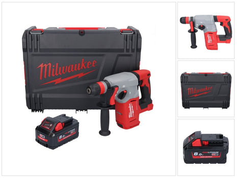 Milwaukee M18 BLHX-801X Akku Kombihammer 18 V 2,3 J Brushless + 1x Akku 8,0 Ah + HD-Box - ohne Ladegerät