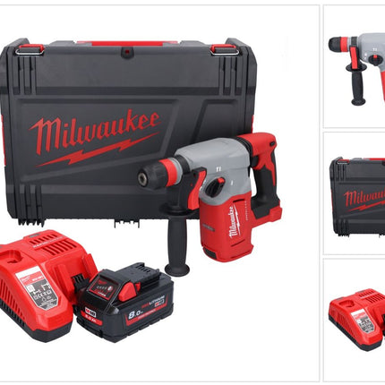 Milwaukee M18 BLHX-801X akumulatorowy młot udarowo-obrotowy 18 V 2,3 J bezszczotkowy + 1x akumulator 8,0 Ah + ładowarka + skrzynka HD