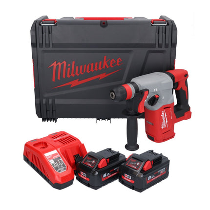 Milwaukee M18 BLHX-802X akumulatorowy młot udarowo-obrotowy 18 V 2,3 J bezszczotkowy + 2x akumulator 8,0 Ah + ładowarka + skrzynka HD