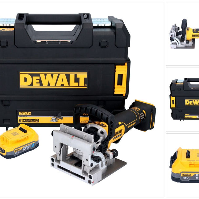 DeWalt DCW 682 NT akumulatorowy płaski frez do kołków 18 V 102 x 20 mm bezszczotkowy + 1x akumulator Powerstack 1,7 Ah + TSTAK - bez ładowarki