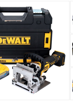 DeWalt DCW 682 NT akumulatorowy płaski frez do kołków 18 V 102 x 20 mm bezszczotkowy + 1x akumulator Powerstack 5,0 Ah + TSTAK - bez ładowarki