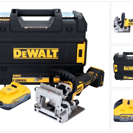 DeWalt DCW 682 NT akumulatorowy płaski frez do kołków 18 V 102 x 20 mm bezszczotkowy + 1x akumulator Powerstack 5,0 Ah + TSTAK - bez ładowarki