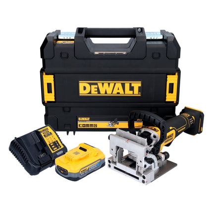 Akumulatorowy płaski frez do kołków DeWalt DCW 682 H1T 18 V 102 x 20 mm bezszczotkowy + 1x akumulator Powerstack 5,0 Ah + ładowarka + TSTAK
