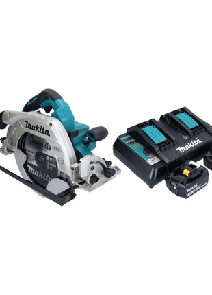 Makita DHS 900 PF2U Akku Handkreissäge 36 V ( 2x 18 V ) 235 mm Brushless + 2x Akku 3,0 Ah + Doppel Ladegerät + Bluetooth Adapter