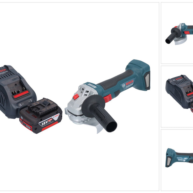 Bosch GWS 18V-7 Profesjonalna akumulatorowa szlifierka kątowa 18 V 125 mm bezszczotkowa + 1x akumulator 5,0 Ah + ładowarka