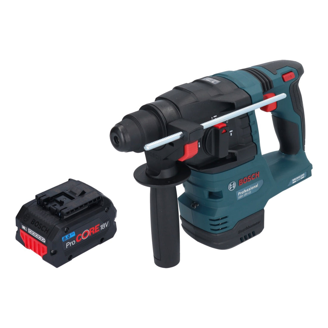Akumulatorowy młot udarowo-obrotowy Bosch GBH 18V-22 Professional 18 V 1,9 J SDS Plus Brushless + 1x akumulator ProCORE 8,0 Ah - bez ładowarki