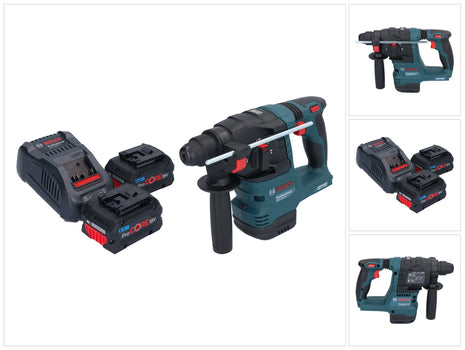 Bosch GBH 18V-22 Professional Akku Bohrhammer 18 V 1,9 J SDS Plus Brushless + 2x ProCORE Akku 8,0 Ah + Ladegerät