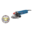 Bosch GWX 14 125 Professional Winkelschleifer 1400 W 125 mm X Lock 06017B7001 Diamanttrennscheibe 0 - toolbrothers