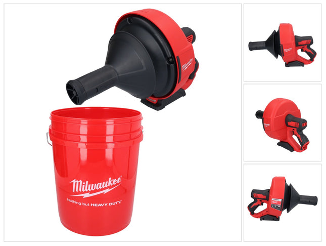 Milwaukee M12 BDC6-0C Akumulatorowy udrażniacz do rur 12 V ( 4933451634 ) + spirala + łyżka - bez akumulatora, bez ładowarki