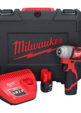 Milwaukee M12 BIW14-202C Akku Schlagschrauber 12 V 50 Nm 1/4" ( 4933443897 ) + 2x Akku 2,0 Ah + Ladegerät + Koffer