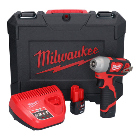 Milwaukee M12 BIW14-202C Akku Schlagschrauber 12 V 50 Nm 1/4" ( 4933443897 ) + 2x Akku 2,0 Ah + Ladegerät + Koffer