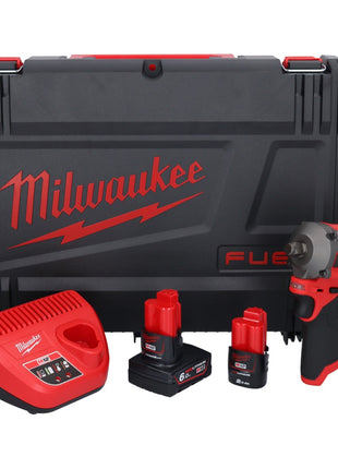 Milwaukee M12 FIWF12-622X Akku Schlagschrauber 12 V 339 Nm 1/2" Brushless ( 4933464617 ) + 1x Akku 2,0 Ah + 1x Akku 6,0 Ah + Ladegerät + HD-Box