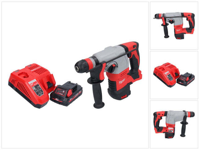 Milwaukee M18 HD18HX-301 akumulatorowy młot udarowo-obrotowy 18 V 2,4 J + 1x akumulator 3,0 Ah + ładowarka