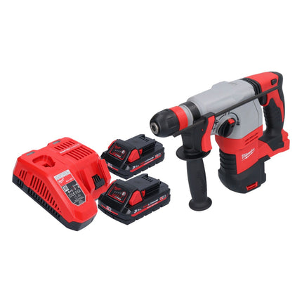 Milwaukee M18 HD18HX-302 akumulatorowy młot udarowo-obrotowy 18 V 2,4 J + 2x akumulator 3,0 Ah + ładowarka