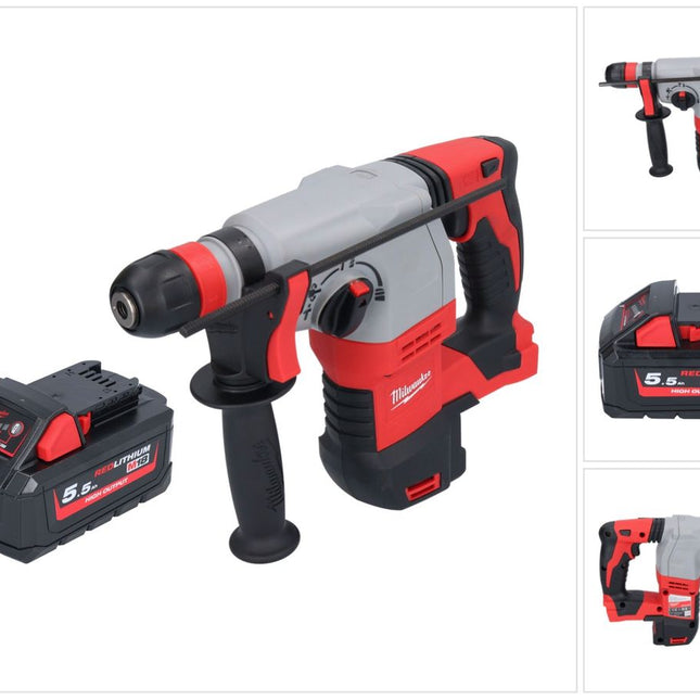 Milwaukee M18 HD18HX-551 akumulatorowy młot udarowo-obrotowy 18 V 2,4 J + 1x akumulator 5,5 Ah - bez ładowarki