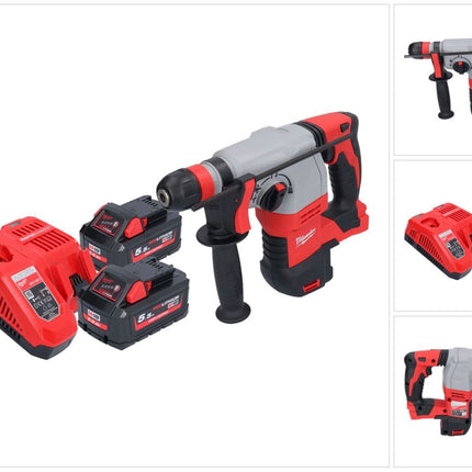 Milwaukee M18 HD18HX-552 akumulatorowy młot udarowo-obrotowy 18 V 2,4 J + 2x akumulator 5,5 Ah + ładowarka
