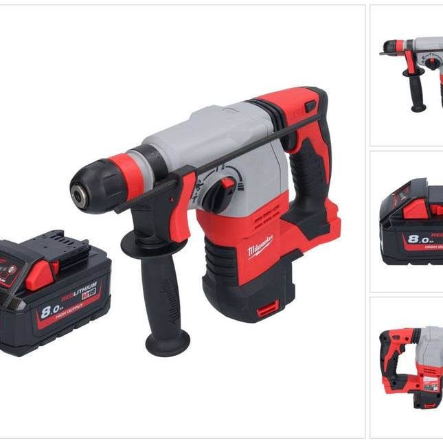 Milwaukee M18 HD18HX-801 akumulatorowy młot udarowo-obrotowy 18 V 2,4 J + 1x akumulator 8,0 Ah - bez ładowarki