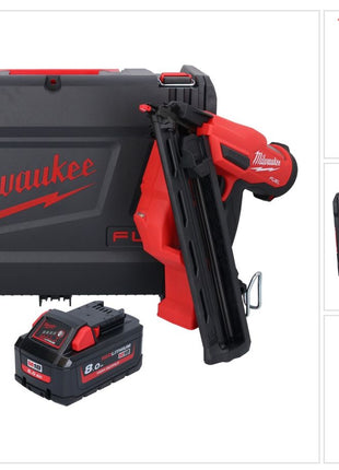 Clavadora a batería Milwaukee M18 FN15GA-801X 18 V sin escobillas 32 - 64 mm + 1x batería 8,0 Ah + caja HD - sin cargador