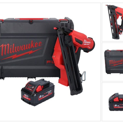 Milwaukee M18 FN15GA-801X Akku Nagler 18 V Brushless 32 - 64 mm + 1x Akku 8,0 Ah + HD Box - ohne Ladegerät