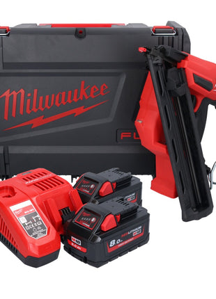 Cloueur à batterie Milwaukee M18 FN15GA-802X 18 V sans balais 32 - 64 mm + 2x batteries 8,0 Ah + chargeur + boîtier HD