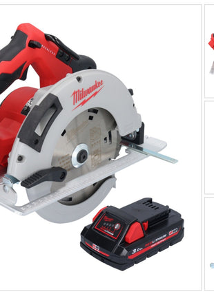 Milwaukee M18 BLCS66-301 Akku Handkreissäge 18 V 190 mm Brushless + 1x Akku 3,0 Ah - ohne Ladegerät