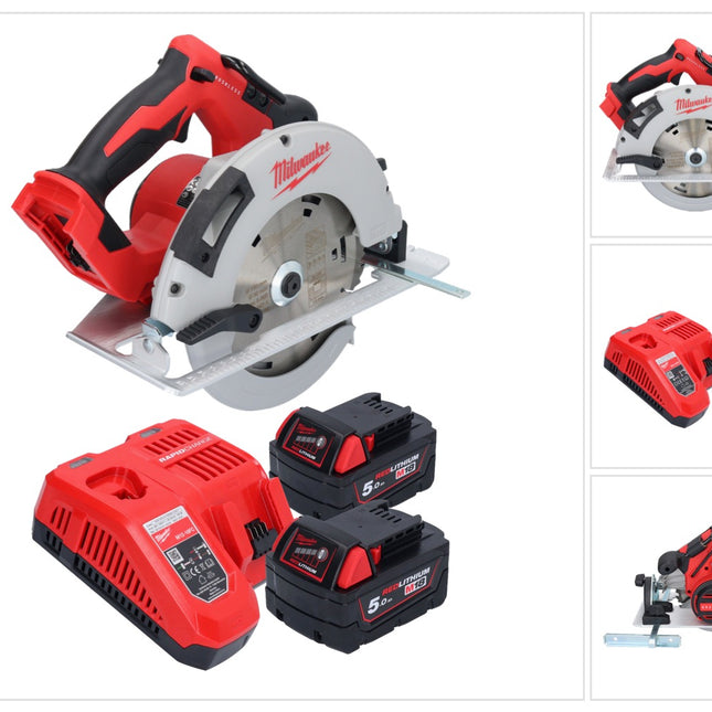 Milwaukee M18 BLCS66-502 Akku Handkreissäge 18 V 190 mm Brushless + 2x Akku 5,0 Ah + Ladegerät