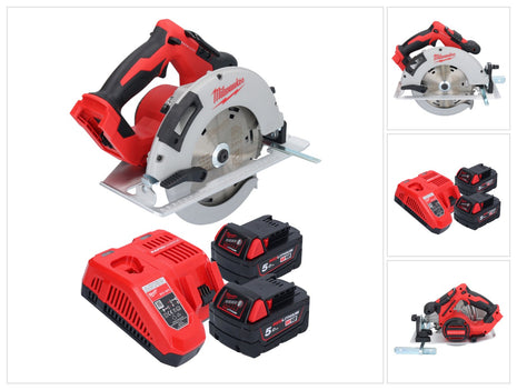 Milwaukee M18 BLCS66-502 Akku Handkreissäge 18 V 190 mm Brushless + 2x Akku 5,0 Ah + Ladegerät