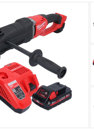 Perceuse d'angle sur batterie Milwaukee M18 FRAD2-301 18 V 122 Nm sans balai + 1x batterie 3,0 Ah + chargeur