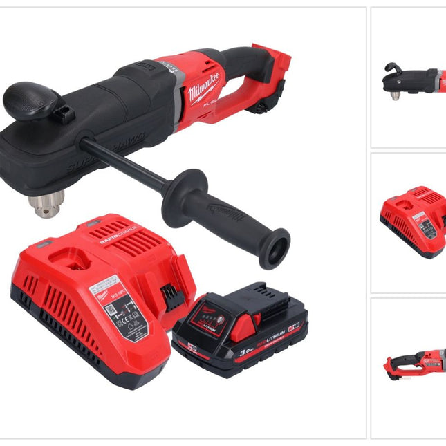 Milwaukee M18 FRAD2-301 akumulatorowa wiertarko-wkrętarka kątowa 18 V 122 Nm bezszczotkowa + 1x akumulator 3,0 Ah + ładowarka