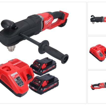 Milwaukee M18 FRAD2-302 Akumulatorowa wiertarko-wkrętarka kątowa 18 V 122 Nm bezszczotkowa + 2x akumulator 3,0 Ah + ładowarka