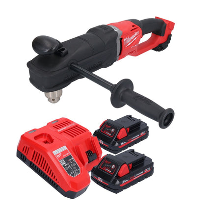 Milwaukee M18 FRAD2-302 Akumulatorowa wiertarko-wkrętarka kątowa 18 V 122 Nm bezszczotkowa + 2x akumulator 3,0 Ah + ładowarka