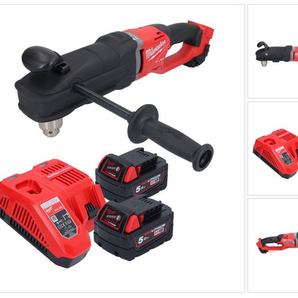 Milwaukee M18 FRAD2-502 akumulatorowa wiertarko-wkrętarka kątowa 18 V 122 Nm bezszczotkowa + 2x akumulator 5,0 Ah + ładowarka