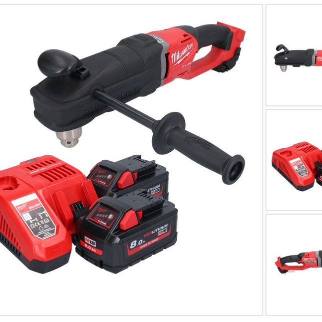 Milwaukee M18 FRAD2-802 Akumulatorowa wiertarko-wkrętarka kątowa 18 V 122 Nm bezszczotkowa + 2x akumulator 8,0 Ah + ładowarka