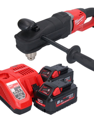 Taladro angular a batería Milwaukee M18 FRAD2-802 18 V 122 Nm sin escobillas + 2x baterías 8,0 Ah + cargador