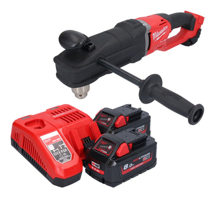 Milwaukee M18 FRAD2-802 Akumulatorowa wiertarko-wkrętarka kątowa 18 V 122 Nm bezszczotkowa + 2x akumulator 8,0 Ah + ładowarka
