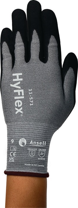 ANSELL Schnittschutzhandschuhe HyFlex® 11-571 Größe 10 schwarz ( 4000391316 )