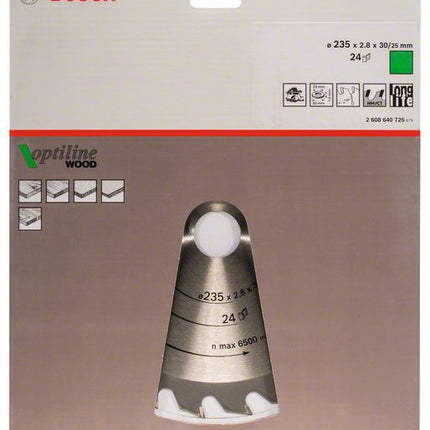 BOSCH Piła tarczowa Optiline Wood Ø zewnętrzna 235 mm Ilość zębów 24 WZ ( 4000909022 )
