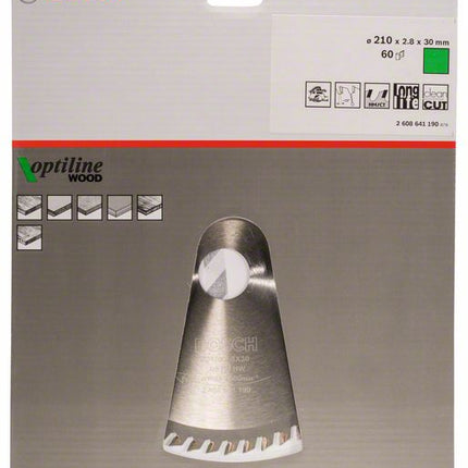 BOSCH Piła tarczowa Optiline Wood Ø zewnętrzna 210 mm Liczba zębów 60 WZ ( 4000815442 )